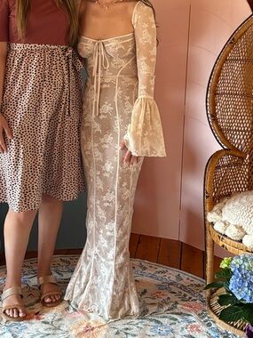 House of CB Cream Lace Long-Sleeve Wedding Dress